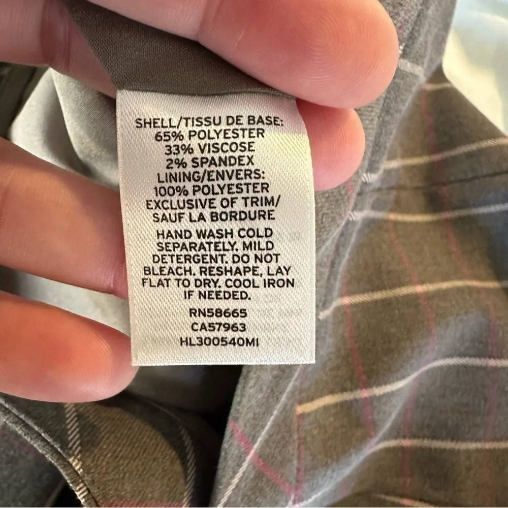 Chelsea28 Gray Plaid Pencil Skirt with Lace Hem